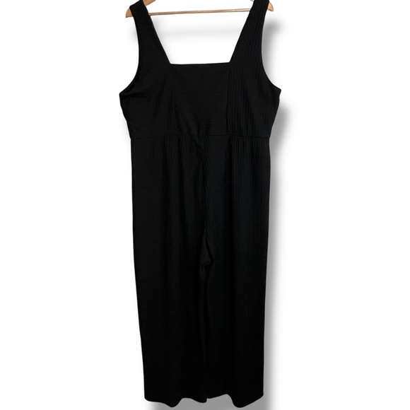 Wild Fable‎ Ribbed Sleeveless Jumpsuit with Square Neck Size XXL Black Wide Leg - Picture 2 of 10